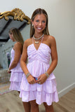 Halter Haven Gingham Dress Lilac