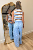 Dawn Striped Knit Tank Blue Brown