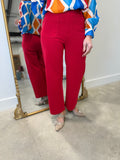 APNY Ponte Cropped Wide Leg Pant Red