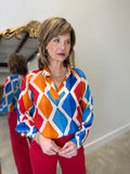 APNY Pull Over Blouse Red Mutli