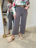 APNY Ponte Cropped Wide Leg Pant Pebble