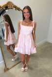 Making Me Blush Shoulder Tie Dress