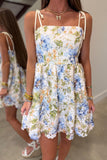 Fields of Floral Lace Shoulder Tie Dress