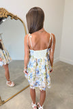 Fields of Floral Lace Shoulder Tie Dress