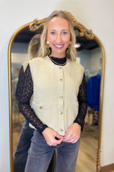 Cute as a Button Sweater Tan