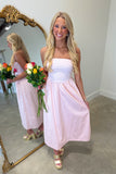Blushing Beauty Strapless Dress Pink