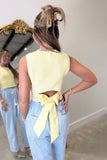 Turning Heads Bow Sweater Tank Yellow