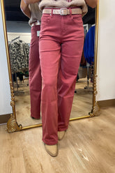 Bayeas Flora High Rise Jean Straight Raspberry