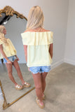 Bow Behavior Off the Shoulder Top Yellow