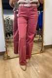 Bayeas Flora High Rise Jean Straight Raspberry