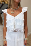 Shine On Lace Skirt Set White