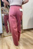 Bayeas Flora High Rise Jean Straight Raspberry
