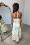 Garden of Grace Halter Midi Dress Yellow