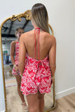 Summer Glow Eyelet Short Set Red