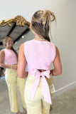 Turning Heads Bow Sweater Tank Pink