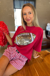 Go Team Giant Football Tee Burgundy