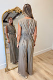 Cocoa Powder Draped Jumpsuit