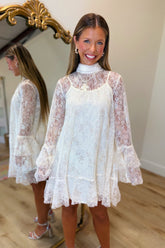Night to Shine Bell Sleeve Dress Cream
