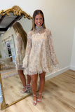 Night to Shine Bell Sleeve Dress Taupe