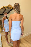 Elsa Iced Blue Floral Dress