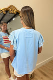 Freedom Flag Lace Top Blue
