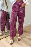 Bonnie Polka Dot Pants Burgundy