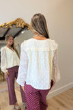 Delicate Embroidered Lace Blouse Cream