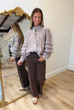 Figure Flattery Button Pants Brown