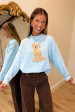 Doodle Effect Sweater Blue