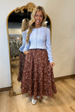 Fields of Floral Tiered Maxi Skirt Brown
