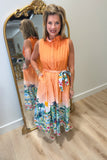 Tropical Village Midi Dress Papaya