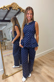 Dressed in Dots Denim Set Navy
