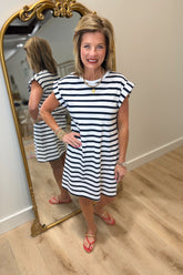 RD Style Kedzie Crew Neck Dress Navy