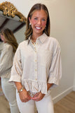 Morning Oat Ruffle Hem Shirt Vanilla