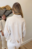 Morning Oat Ruffle Hem Shirt Vanilla