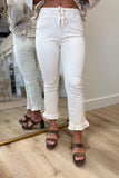 Another Love Tully Ruffle Hem Pant Cream