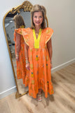 Umgee Tangerine Bloom Midi Dress
