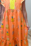 Umgee Tangerine Bloom Midi Dress