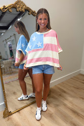 American Flag Oversized Top