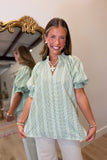 A+ Style Blouse Sage Check