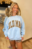 Lulu Mac Sweatshirt Blue w Leopard Print