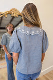 Sweet Southern Girl Gingham Top Navy
