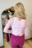 Endless Possibilities Sequin Bow Long Sleeve Pink