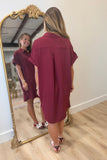 Fright Night Lights Dress Maroon