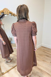 Oak Hill Eyelet Midi Dress Brown