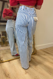 Bayeas High Rise Wide Leg Jean Stripe