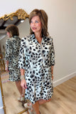 Boho Chic Crinkle Animal Print Dress