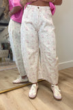 Baroque Floral Barrel Pants