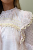 Light Breeze Lace Yoke Top Pink