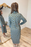 Boho Chic Printed Dress Teal